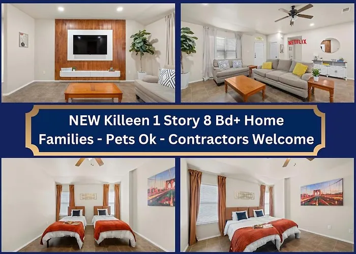 New Killeen 8-10 Bd Sleeps Max 10 Ppl 5 Min To Fort Hood Families Groups Pets Ok - Professionally Managed By Stay Albatross